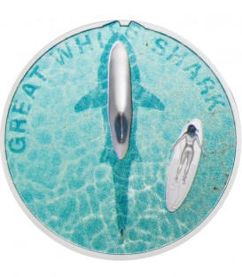 GREAT WHITE SHARK 1 Oz Silver Coin 5$ Palau 2021