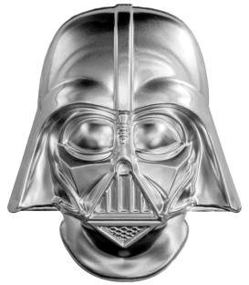 DARTH VADER HELMET Ultra High Relief Star Wars 2 Oz Silver Coin 5$ Niue 2019