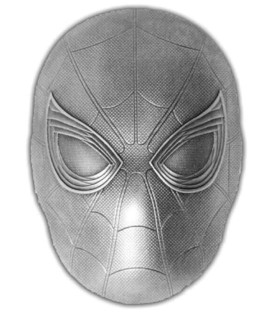 SPIDER MAN MASK Marvel 2 Oz Silver Coin 5$ Fiji 2019
