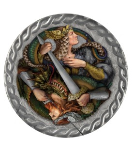 LEGENDS OF NIBELUNGS Iron Meteorite Muonionalusta 1 Oz Coin 1$ Niue 2019