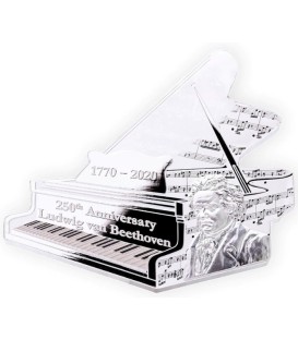 LUDWIG V BEETHOVEN Piano 250th Anniversary 5 Oz Silver Coin 10$ Solomon Islands 2020