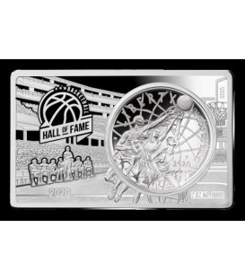 HALL OF FAME Basketball 60th Anniversary 2 Oz Bar incl. Silver Coin 26.73 Gram 1$ USA 2020