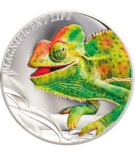 CHAMELEON Magnificent Life 1 Oz Silver Coin 5$ Cook Islands 2020