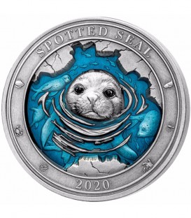 SPOTTED SEAL Underwater World 3 Oz Silver Coin 5$ Barbados 2020 5.0 star rating 3 Reviews