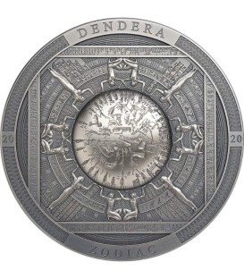 DENDERA Zodiac Archeology Symbolism 3 Oz Silver Coin 20$ Cook Islands 2020 Graded MS 70 NGC