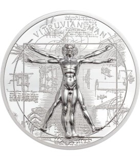 VITRUVIAN MAN 1 Oz Silver Coin 5$ Cook Islands 2021