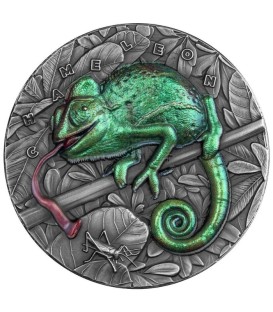 CHAMELEON Amazing Animals 3 Oz Silver Coin 7$ Niue 2021