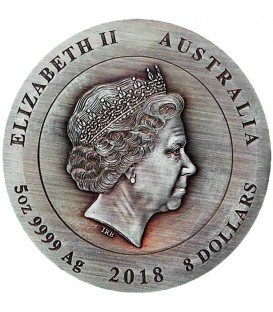 RARE EARTH Supernova Diamond 5 Oz Silver Coin 8$ Australia 2018