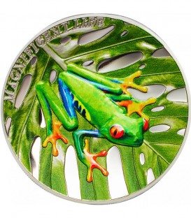 TREE FROG Magnificent Life 1 Oz Silver Coin 5$ Cook Islands 2018