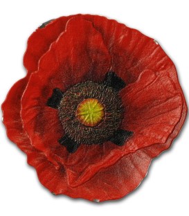 REMEMBRANCE POPPY Papaver 1 Oz Silver Coin 5$ Cook Islands 2017