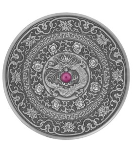CHINESE DRAGON Mandala Art 3 Oz Silver Coin 10$ Fiji 2017