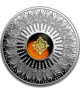 ETERNAL KNOT Amulet Amber Silver Coin 1$ Niue 2018