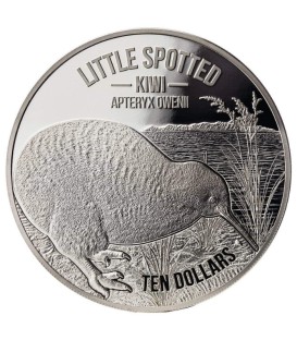 LITTLE SPOTTED KIWI Apteryx Oweniid 5 Oz Silver Proof Coin 10$ New Zealand 2018