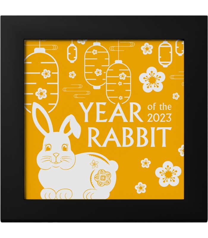 3294 SWEET RABBIT Lunar Collection Gilded 1 Oz Silver Coin 1000 Togrog ...